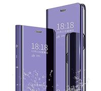 TEYYOS Funda Adecuado para Xiaomi Redmi Note 13 Pro Plus 5G/Note 13 Pro+ 5G, Moda Delgado Perspectiva Espejo de Lujo Tapa del Tirón Fundas, Púrpura-Azul