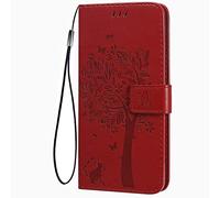 TEYYOS Funda Cuero para el Honor 90, Carcasa PU/TPU Cuero Billetera con Efectivo y Tarjetas Ranuras, Leather Case Cover Estuche - Rojo