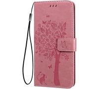 TEYYOS Funda Cuero para el Honor 90 Smart 5G, Carcasa PU/TPU Cuero Billetera con Efectivo y Tarjetas Ranuras, Leather Case Cover Estuche - Rosado