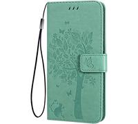 TEYYOS Funda Cuero para el Motorola Moto G35 5G, Carcasa PU/TPU Cuero Billetera con Efectivo y Tarjetas Ranuras, Leather Case Cover Estuche - Verde