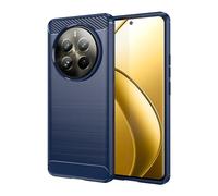 TEYYOS Funda Fibra para Realme 12 Pro/Realme 12 Pro+ 5G, Carcasa Silicona TPU Case con Antigolpes Parachoque, Robusta Estuche Cover Caso - Azul