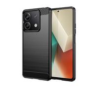 TEYYOS Funda Fibra para Xiaomi Redmi Note 13 4G, Carcasa Silicona TPU Case con Antigolpes Parachoque, Robusta Estuche Cover Caso - Negro