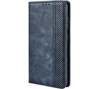TEYYOS Funda Leather Folio para el OPPO A57 4G/OPPO A57s, PU/TPU Premium Flip Billetera Carcasa Libro de Cuero con Ranuras y Tarjetas - Azul