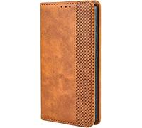 TEYYOS Funda Leather Folio para el Xiaomi Poco F8 Pro, PU/TPU Premium Flip Billetera Carcasa Libro de Cuero con Ranuras y Tarjetas - Marrón