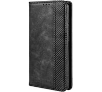 TEYYOS Funda Leather Folio para el ZTE Blade A76 5G, PU/TPU Premium Flip Billetera Carcasa Libro de Cuero con Ranuras y Tarjetas - Negro