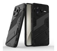 TEYYOS Funda para el Xiaomi Poco F7 Pro, TPU+PC Carcasa Antigolpe Shell con Soporte, Heavy Duty Armor Protection Case - Negro
