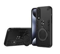 TEYYOS Funda para Honor 90 Smart 5G/Honor X7b, Carcasa PC/TPU Hybrid Case con 360° Soporte, Robusta Silicona Estuche, Antigolpes Cover Caso Negro