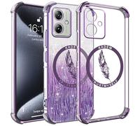 TEYYOS Funda para Motorola Moto G54 5G, Funda Protectora Híbrida Transparente con Brillo Electrochapado, Carcasa de Parachoques de TPU Ultrafina Resistente a Arañazos Case Cover, Morado