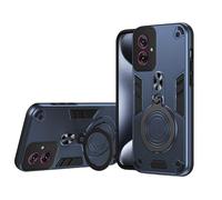 TEYYOS Funda para Motorola Moto G55 5G, Carcasa PC/TPU Hybrid Case con 360° Soporte, Robusta Silicona Estuche, Antigolpes Cover Caso Azul