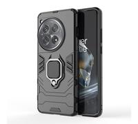 TEYYOS Funda para OnePlus 12, Carcasa TPU/PC Hybrid Case con 360° Soporte, Robusta Silicona Estuche, Antigolpes Cover Caso Negro