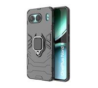 TEYYOS Funda para OnePlus Nord 4, Carcasa TPU/PC Hybrid Case con 360° Soporte, Robusta Silicona Estuche, Antigolpes Cover Caso Negro