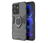 TEYYOS Funda para Xiaomi Redmi Note 12 4G, Carcasa TPU/PC Hybrid Case con 360° Soporte, Robusta Silicona Estuche, Antigolpes Cover Caso Negro