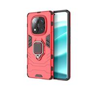 TEYYOS Funda para Xiaomi Redmi Note 14 Pro 4G, Carcasa TPU/PC Hybrid Case con 360° Soporte, Robusta Silicona Estuche, Antigolpes Cover Caso Rojo