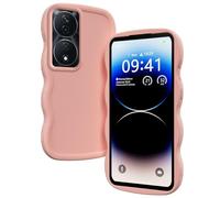 TEYYOS Funda Suave Silicone para Honor 90 Smart 5G/Honor X7b, Diseño de Marco Ondulado Lindo, Antiarañazos, Ntigolpes, Antihuellas, Ultrafina TPU Case Cover, Rosa