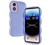 TEYYOS Funda Suave Silicone para Motorola Moto G24/E14/G04s/G04, Diseño de Marco Ondulado Lindo, Antiarañazos, Ntigolpes, Antihuellas, Ultrafina TPU Case Cover, Morado