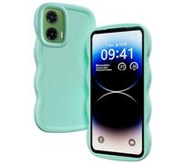 TEYYOS Funda Suave Silicone para Motorola Moto G35 5G, Diseño de Marco Ondulado Lindo, Antiarañazos, Ntigolpes, Antihuellas, Ultrafina TPU Case Cover, Verde