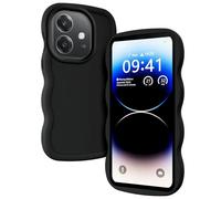 TEYYOS Funda Suave Silicone para OPPO A40 4G/A40m/Oppo A60 5G, Diseño de Marco Ondulado Lindo, Antiarañazos, Ntigolpes, Antihuellas, Ultrafina TPU Case Cover, Negro
