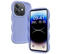 TEYYOS Funda Suave Silicone para OPPO A40 4G/A40m/Oppo A60 5G, Diseño de Marco Ondulado Lindo, Antiarañazos, Ntigolpes, Antihuellas, Ultrafina TPU Case Cover, Morado