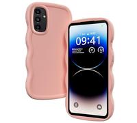 TEYYOS Funda Suave Silicone para Samsung Galaxy A16 5G/4G, Diseño de Marco Ondulado Lindo, Antiarañazos, Ntigolpes, Antihuellas, Ultrafina TPU Case Cover, Rosa
