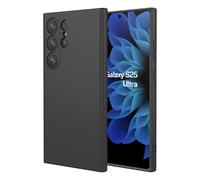 TEYYOS Funda Suave Silicone para Samsung Galaxy S25 Ultra 5G, Premium Silicona Líquida Carcasa, Tres Capas Anti-Choques Ultradelgado Protección Case Cover, Negro