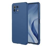 TEYYOS Funda Suave Silicone para Xiaomi 11 Lite 4G/Mi 11 Lite 5G, Premium Silicona Líquida Carcasa, Tres Capas Anti-Choques Ultradelgado Protección Case Cover, Azul