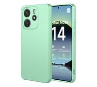 TEYYOS Funda Suave Silicone para Xiaomi Redmi Note 14 4G, Premium Silicona Líquida Carcasa, Tres Capas Anti-Choques Ultradelgado Protección Case Cover, Matcha Verde
