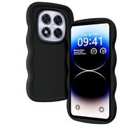 TEYYOS Funda Suave Silicone para Xiaomi Redmi Note 14 Pro 4G, Diseño de Marco Ondulado Lindo, Antiarañazos, Ntigolpes, Antihuellas, Ultrafina TPU Case Cover, Negro