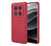 TEYYOS Funda Suave Silicone para Xiaomi Redmi Note 14 Pro Plus 5G/Note 14 Pro+, Premium Silicona Líquida Carcasa, Tres Capas Anti-Choques Ultradelgado Protección Case Cover, Rojo