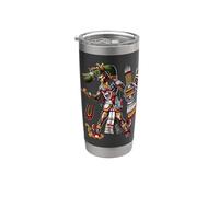 Tezcatlipoca Dios Mitología Azteca Civilización Maya Antigua Vaso térmico de acero inoxidable de doble pared