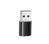 Tf-100 Cargador Adaptador de Enchufe A Convertidor USB de alimentación Hembra a Tipo C USB C Concentrador Usb3 Alimentado (Black, One Size)