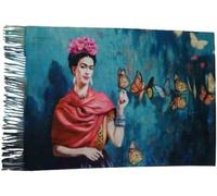 TF Bufanda viscosa doble estampado Frida Kahlo Khalo regalo mujer arte moda estola foulard, multicolor, talla única, multicolor, Talla única