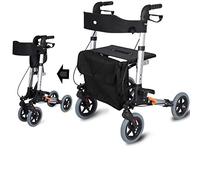 TF Empujar Ligeras Y Plegables,4 Wheel with Seat,Stander EZ Fold-N-Go Duraderas, Seguras Y Fáciles de Conducir para Mayor Comodidad, Silla de Transporte Segura Viajes Aprobada por la (Color : Negro)