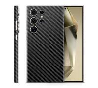 TF Skins Funda Protectora para Samsung Galaxy S24, S24 Plus, S24 UltraAdhesivo para la Parte Trasera y Laterales para protección(Carbon Negro, Galaxy S24 Ultra)
