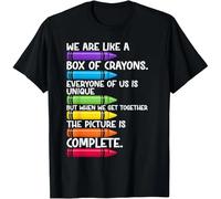 tf6jres Back To School Teacher We Are Like A Box of Crayons Gift Unisex T-Shirt Black L