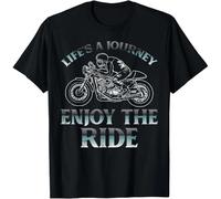 tf6jres Biker Lifes Journey Enjoy The Ride Motorcycle Men Women Gift Unisex T-Shirt Black S
