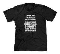 tf6jres Binary T-Shirt Funny Sarcastic Geek Computer Programmer Funny Tshirts for Men Black 3XL
