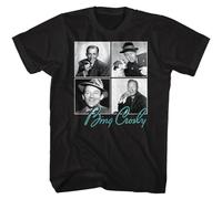 tf6jres Bing Crosby 4 Different Square Photo's Men's T Shirt Jazz Music Movie Merch Black XL