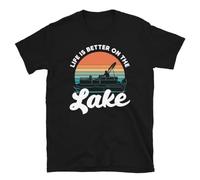 tf6jres Boating Life is Better on The Lake T-Shirt Black M