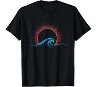tf6jres Boho Minimalist Sun Ocean Wave Art Summer Themed Gift Unisex T-Shirt Black XL