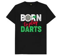 tf6jres Born To Play Darts T Shirt Black 3XL