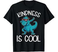 tf6jres Boys Dino Kindness Is Cool Kindness Kids Gift Unisex T-Shirt Black L