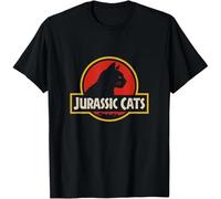tf6jres Cat on The Roof - Jurassic Cats T-Shirt Black XL