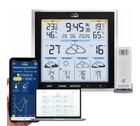 TFA 35.8105 TFA.me ID-08 - Estación meteorológica inalámbrica (5 días con símbolos meteorológicos, índice UV, cantidad de lluvia, velocidad del viento, dirección del viento (línea negra)