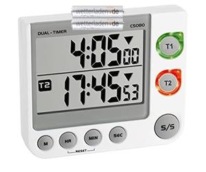 TFA 38.2025 - Avisador digital de cocina de 2 tiempos (blanco con baterías)