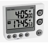 TFA 38.2025 Temporizador Hora Dual Digital Cronómetro de Cocina LED Función Imán