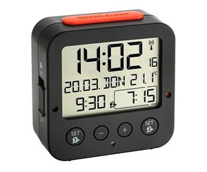 TFA 60.2528.01 - Reloj Despertador Digital, Color Negro
