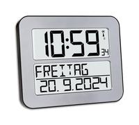 TFA Dostmann 60.4512 Timeline MAX Radio Reloj de Pared Digital (Plata)