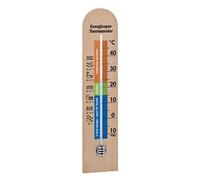 TFA Dostmann 12.1055.05 Termómetro de ahorro de energía para interiores con puntas de ahorro de energía, rango de comodidad, control de temperatura, haya