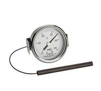 TFA Dostmann Termómetro analógico de acero inoxidable hasta 500 °C, 14.1037, adecuado para el horno de pizza, horno de piedra, horno de leña o barbacoa/ahumador, con sensor de cable, repuesto o