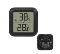 TFA Dostmann 30.5061 Termómetro digital integrado higrómetro para control de temperatura y humedad magnético, calibrable, alta precisión (+/-1 °C), color negro